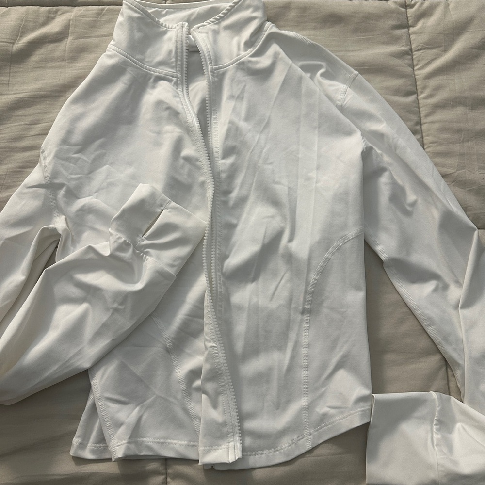 White Zip-Up Jacket cropped